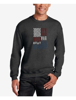 LA Pop Art Men's Support Our Troops Word Art Crew Neck Sweatshirt