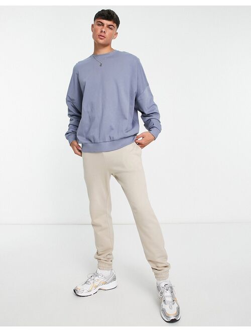 ASOS DESIGN super oversized sweatshirt in pastel blue