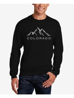 LA Pop Art Men's Word Art Crewneck Colorado Ski Towns Sweatshirt