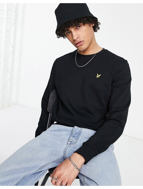 Lyle & Scott crew neck sweatshirt in black