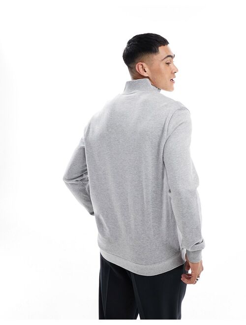 ASOS DESIGN sweatshirt with half zip in gray marl