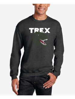 LA Pop Art Men's Word Art T-Rex Head Crewneck Sweatshirt