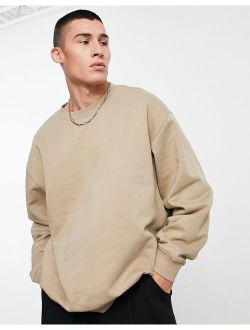 Weekday oversized sweatshirt in beige