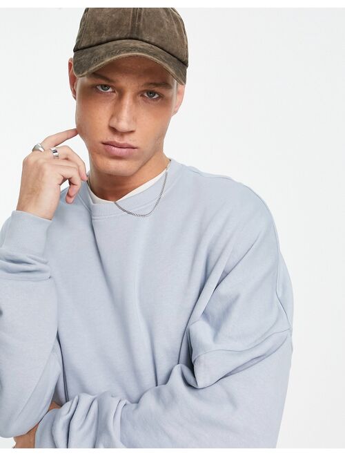 ASOS DESIGN super oversized sweatshirt in blue