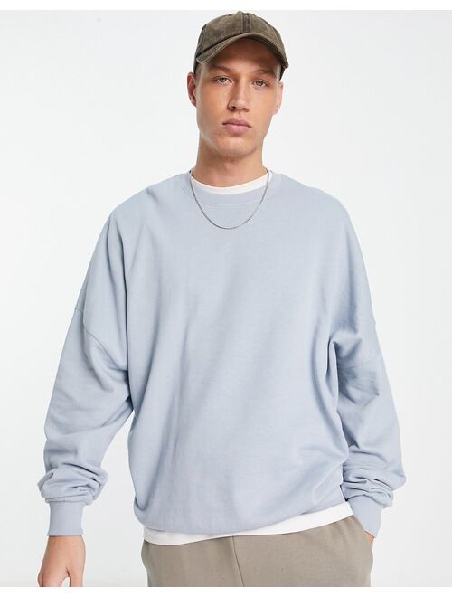 ASOS DESIGN super oversized sweatshirt in blue