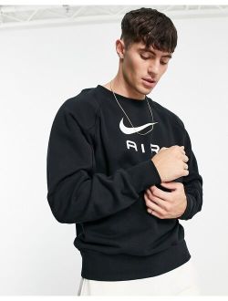 Air crew neck sweatshirt in black/white