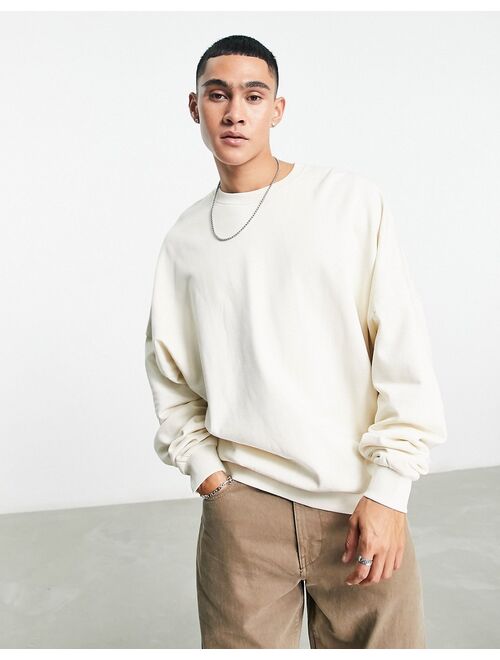 ASOS DESIGN super oversized sweatshirt in off white