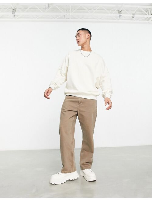 ASOS DESIGN super oversized sweatshirt in off white