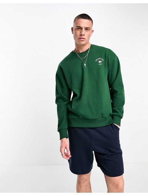 Jack & Jones Originals oversized sweat with ski back print in dark green