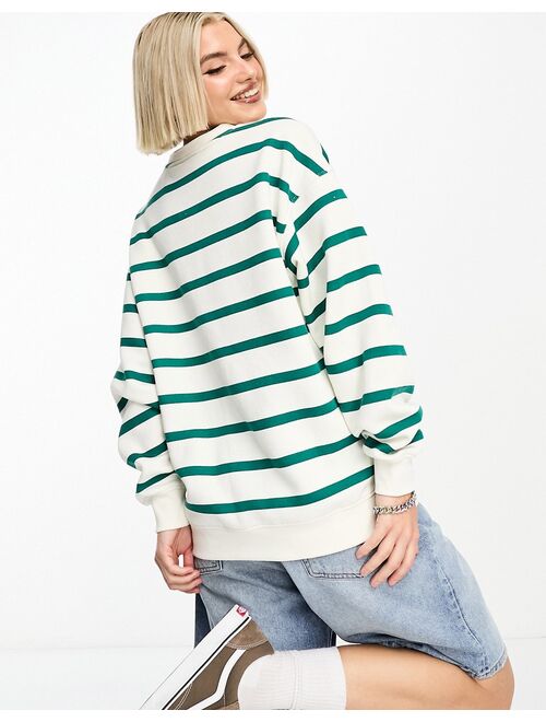 Daisy Street relaxed sweatshirt in stripe LA graphic