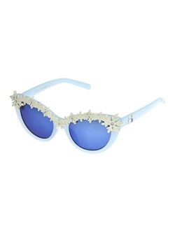 Girls Frozen Snowflakes Kids Cat Eye Sunglasses, Light Blue, 48
