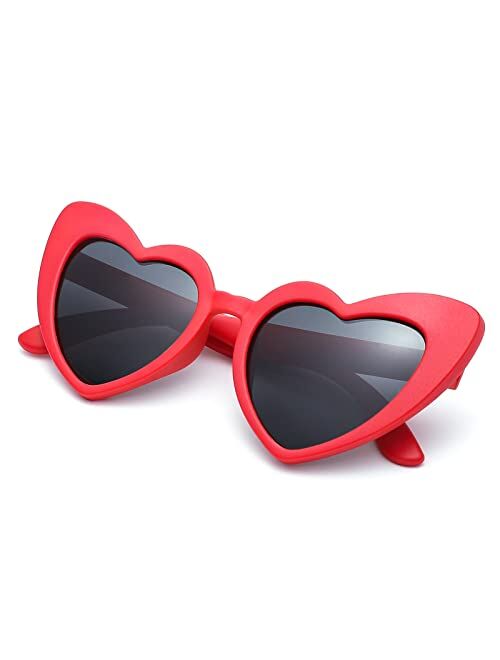 COASION Kids Polarized Heart Girls Sunglasses for Toddler Bendable Sunglasses Shades Age 2-8