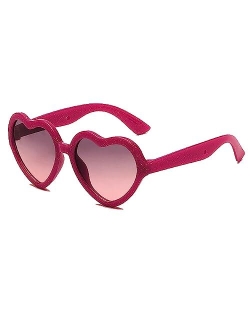 JINHUIBBA Kids Heart Sunglasses jelly color Fashion Girls Heart Shaped Sunglasses Cute Vintage Look UV400 Protection