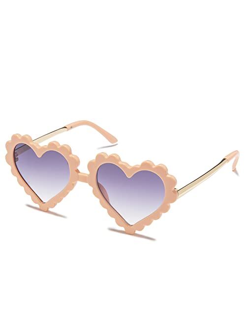 Braylenz Heart Shaped Anti-UV Kids Sunglasses, Toddler Baby Girl Boy Eyewear Glasses for Party Photography Outdoor Beach