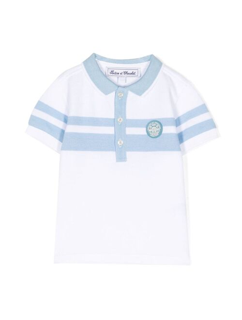 Tartine Et Chocolat logo-patch cotton polo shirt