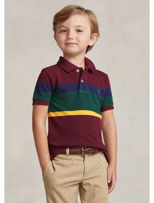 POLO RALPH LAUREN Toddler and Little Boys Striped Cotton Mesh Polo Shirt