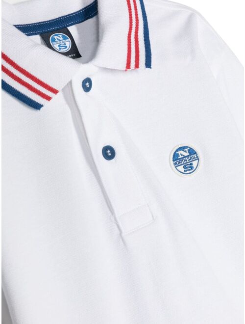 North Sails Kids stripe-detailing cotton polo shirt