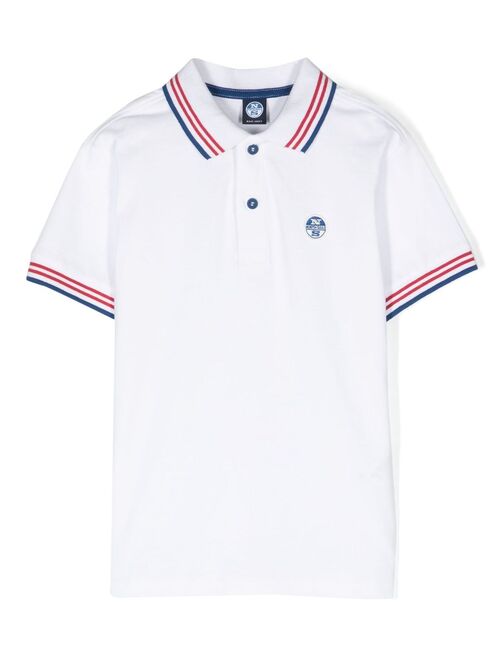 North Sails Kids stripe-detailing cotton polo shirt