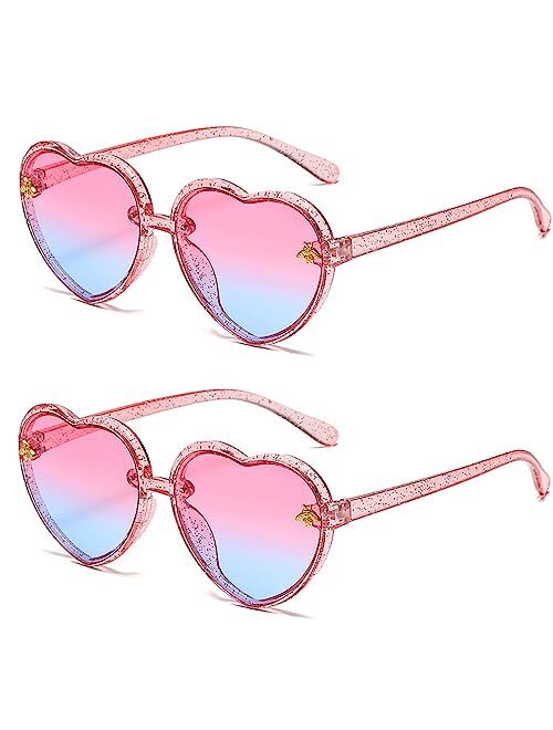 JINHUIBBA Kids Heart shaped Sunglasses Cute Bee Frame Age 3-10 UV400 Protection Fashion Sunnies for Outdoor Summer