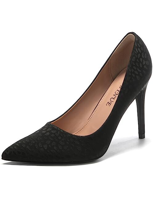 EBYNUE Women's Pumps Sexy Pointed Toe Closed Toe Heels 4 Inch Heels