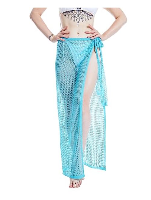 MissShorthair Womens Chiffon Beach Pareos Sarong Sheer Swimsuit Cover Ups Swimwear Bikini Wrap