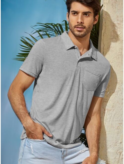 Manfinity Basics Men Patch Pocket Solid Polo Shirt