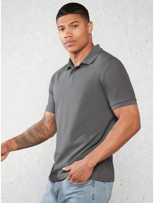 Manfinity Basics Men Cotton Solid Polo Shirt