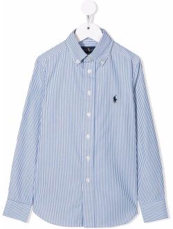 Ralph Lauren Kids embroidered-logo striped shirt