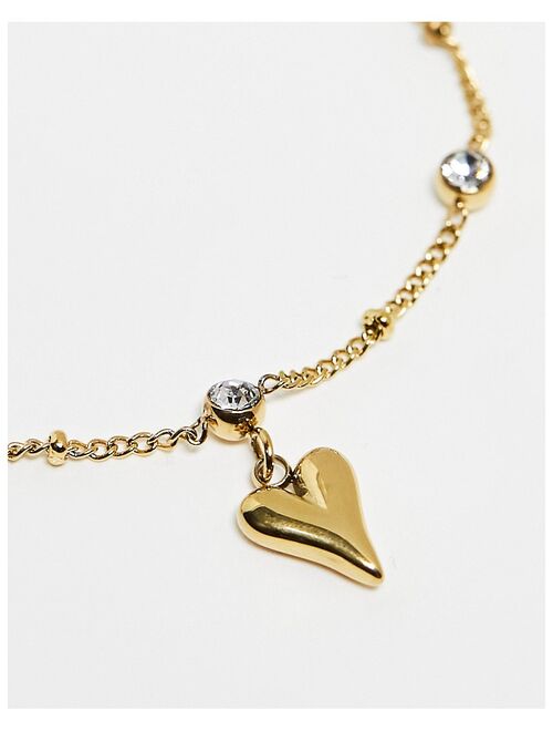 Lost Souls stainless steel bracelet with molten heart in gold