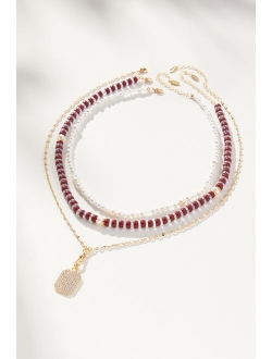 By Anthropologie Camp Icon Beaded Necklaces, Set of 3