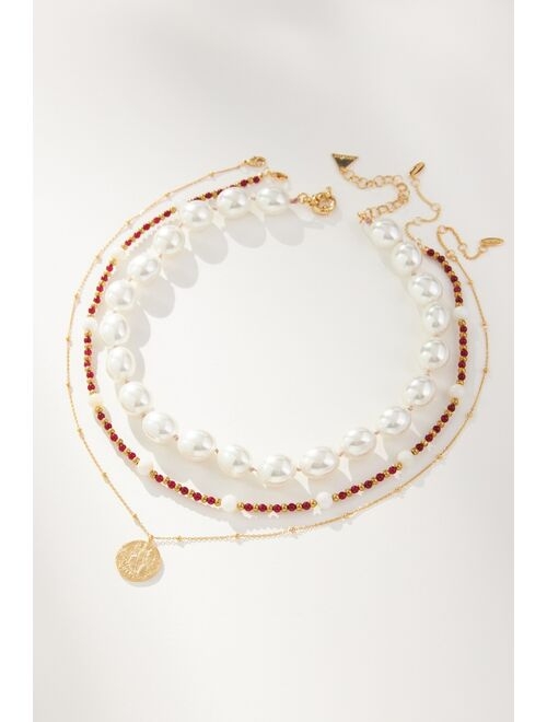 By Anthropologie Camp Icon Beaded Necklaces, Set of 3