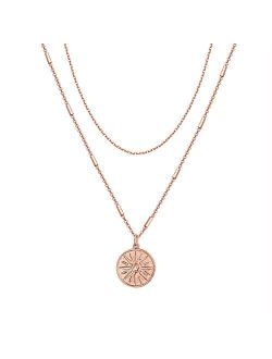14K Gold Plated Layering Necklaces | Stylish Minimalist Design Pendant Necklaces | Bar, Lotus, Disc, Dog Tag, Horizontal Bar Pendants for Women