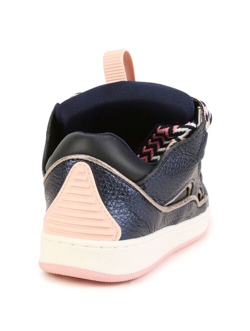 Lanvin Enfant Curb metallic leather sneakers