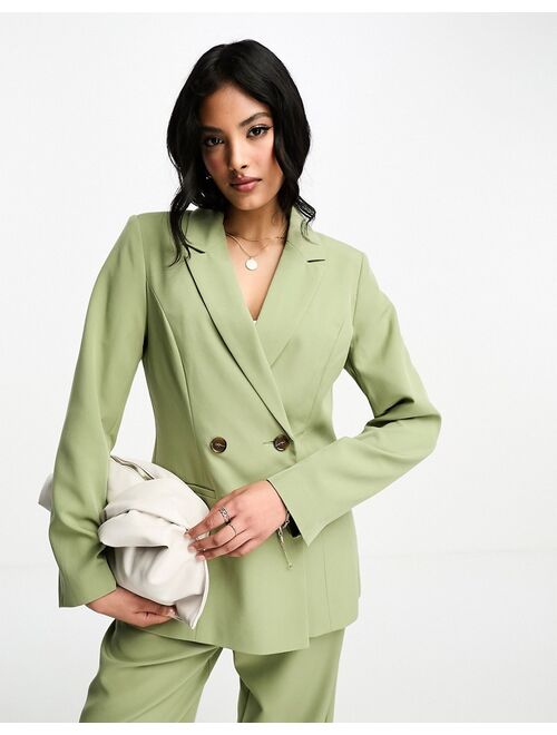 Miss Selfridge oversized double breasted blazer in khaki