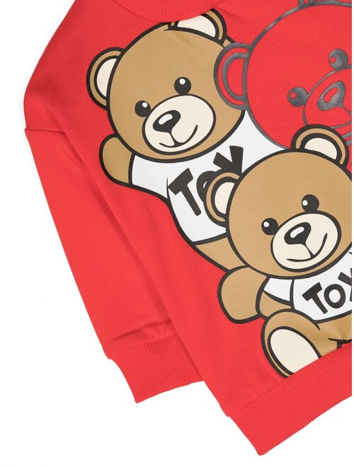 Moschino Kids Leo Tedd- print cotton sweatshirt