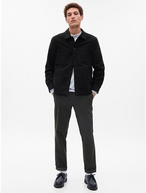 Gap Cotton Solid Long Sleeve Moleskin Pocket Shirt