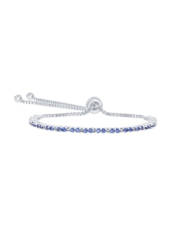 Unbranded Sterling Silver 2mm Birthstone Bracelet