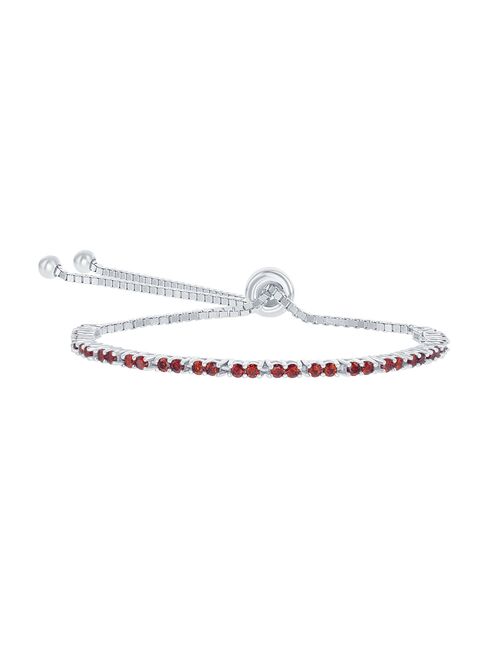 Unbranded Sterling Silver 2mm Birthstone Bracelet