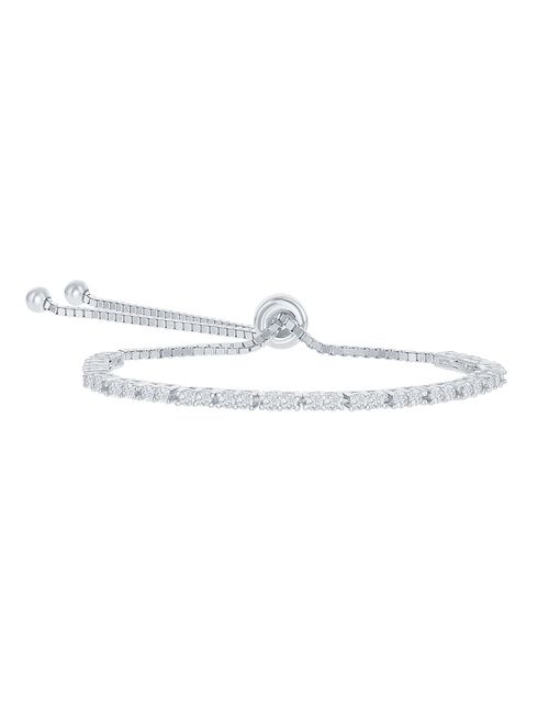 Unbranded Sterling Silver 2mm Birthstone Bracelet