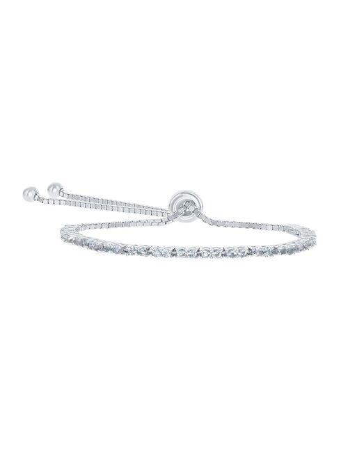 Unbranded Sterling Silver 2mm Birthstone Bracelet