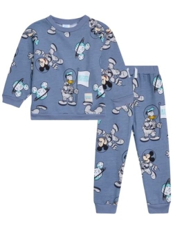 Baby Boys Mickey Mouse Jogger Set Fleece Sweatshirt and Sweatpants (Baby/Toddler/Kids)