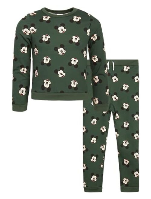 Disney Baby Boys Mickey Mouse Jogger Set Fleece Sweatshirt and Sweatpants (Baby/Toddler/Kids)