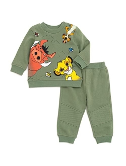 Lion King Mickey Mouse Pumbaa Timon Simba Fleece Sweatshirt and Pants Set Newborn to Little Kid