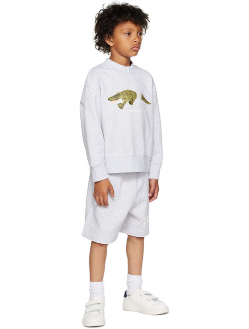 PALM ANGELS Kids Gray Croco Sweatshirt