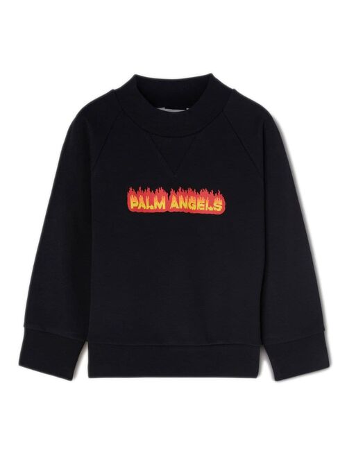 Palm Angels Kids Flames logo-print sweatshirt