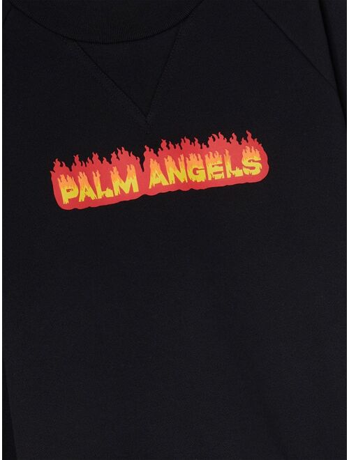 Palm Angels Kids Flames logo-print sweatshirt