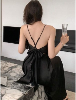 Criss Cross Tie Backless Cami Dress