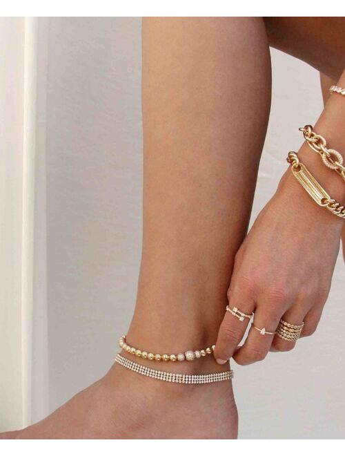 ETTIKA Rhinestone Baguette Women's Anklet