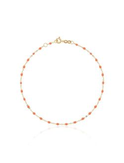 Gigi Clozeau 18kt yellow gold beaded charm anklet