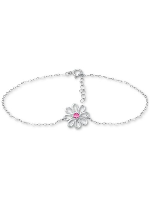 Giani Bernini Cubic Zirconia Ankle Bracelet in Sterling Silver (Also in Lab-Created Pink Sapphire), Created for Macy's